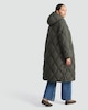 image 3 of F&F Quilted Longline Shower Resistant Zip Up Coat in Khaki