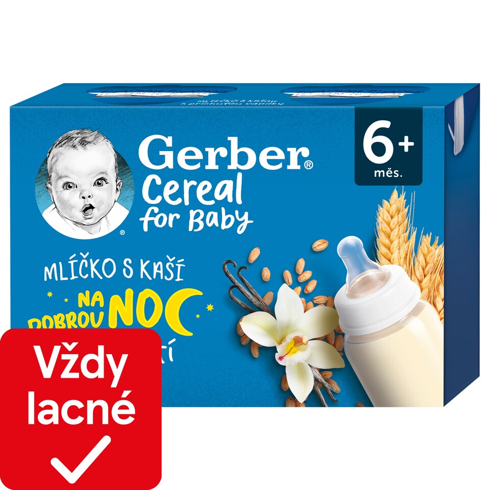 obrázok 1 z GERBER Cereal mliečko s kašou s príchuťou vanilky 2 x 200 ml