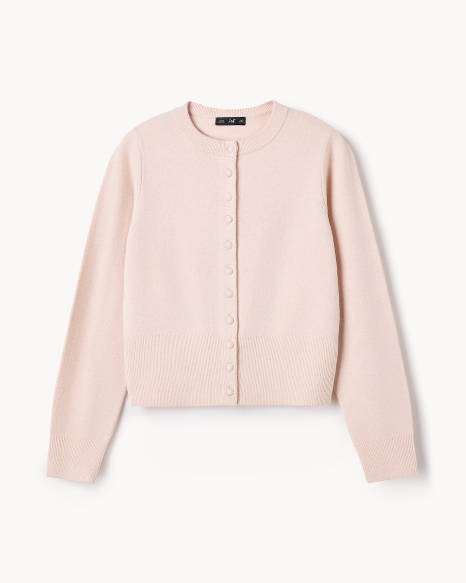 F&F Knitted Long Sleeved Cardigan in Pink
