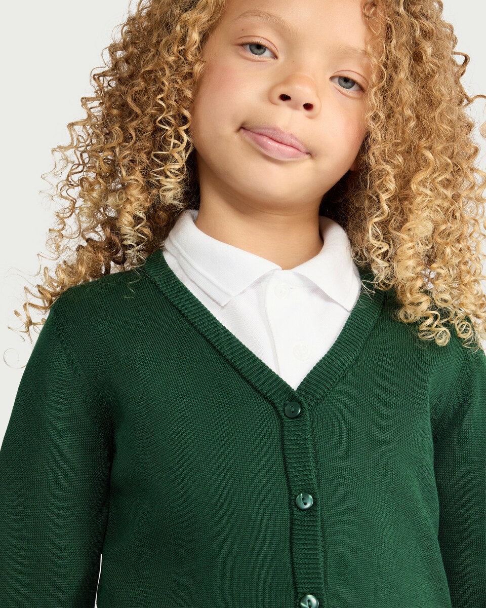 image 1 of F&F School Unisex 2-Pack Pure Cotton Knitted Cardigans in Green