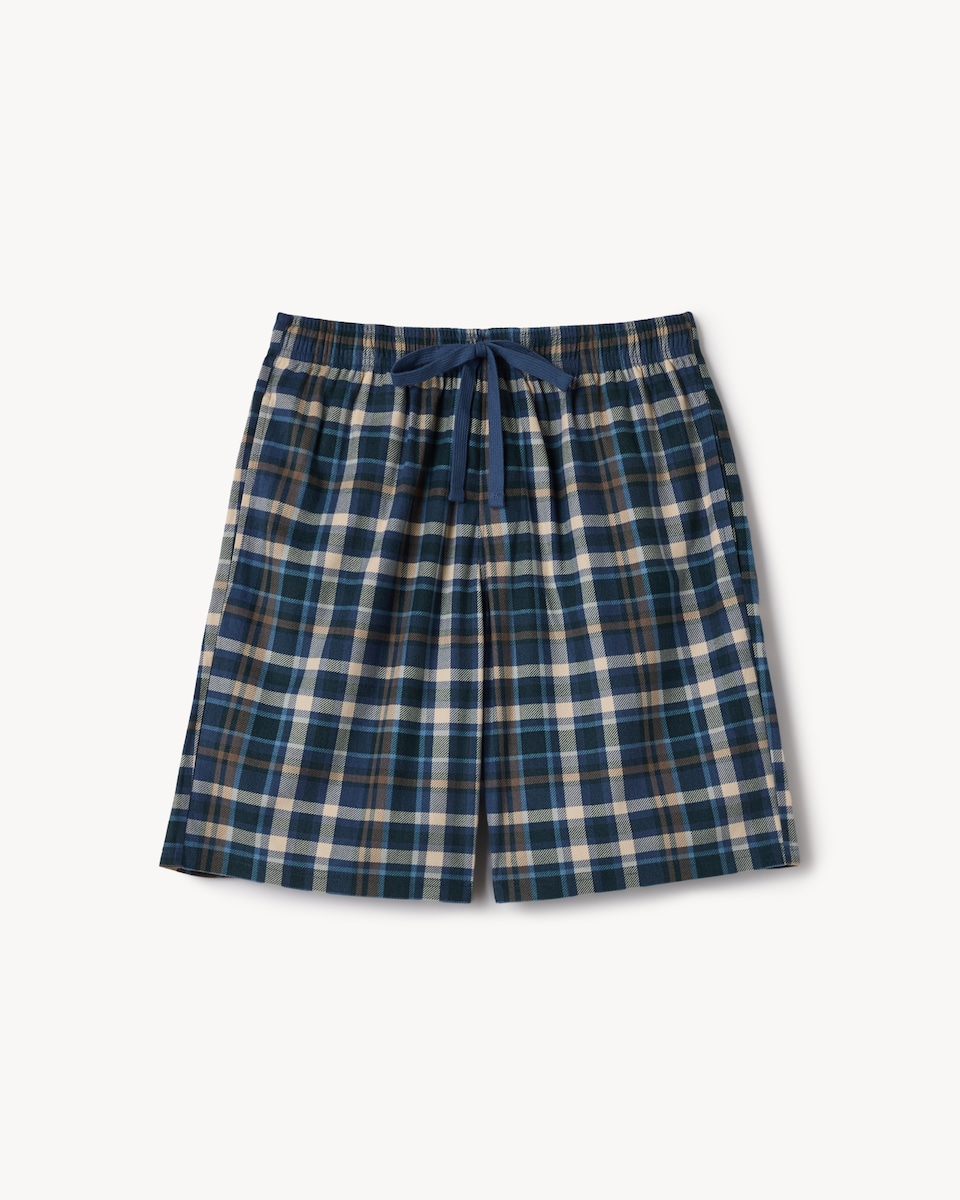 image 1 of F&F Fleece Checked Pyjama Shorts in Multi