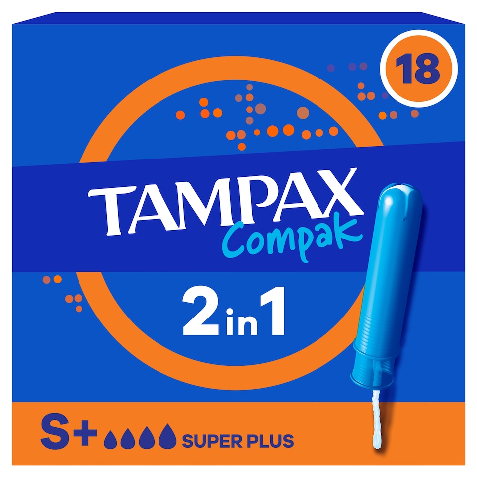 image 1 of Tampax Compak Super Plus Applicator Tampons 18