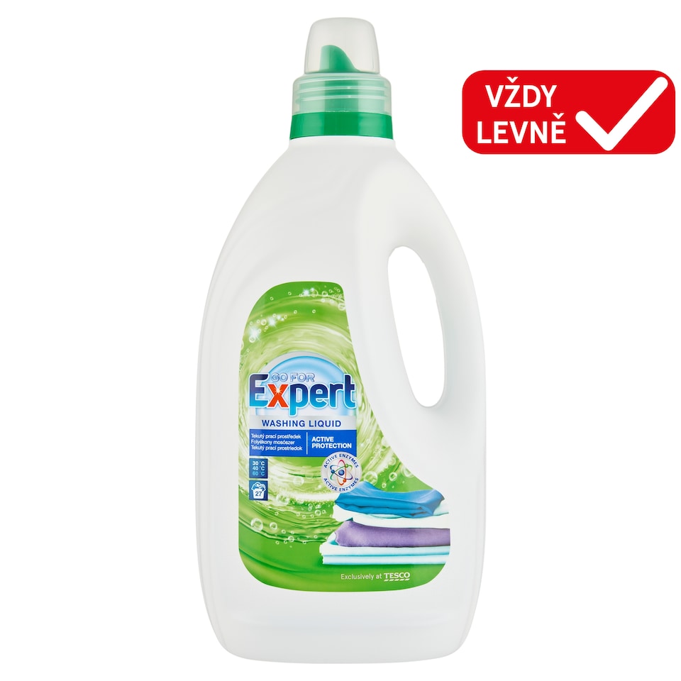 Go for Expert Tekutý prací prostředek na bílé a barevné prádlo 27 praní 1,5l