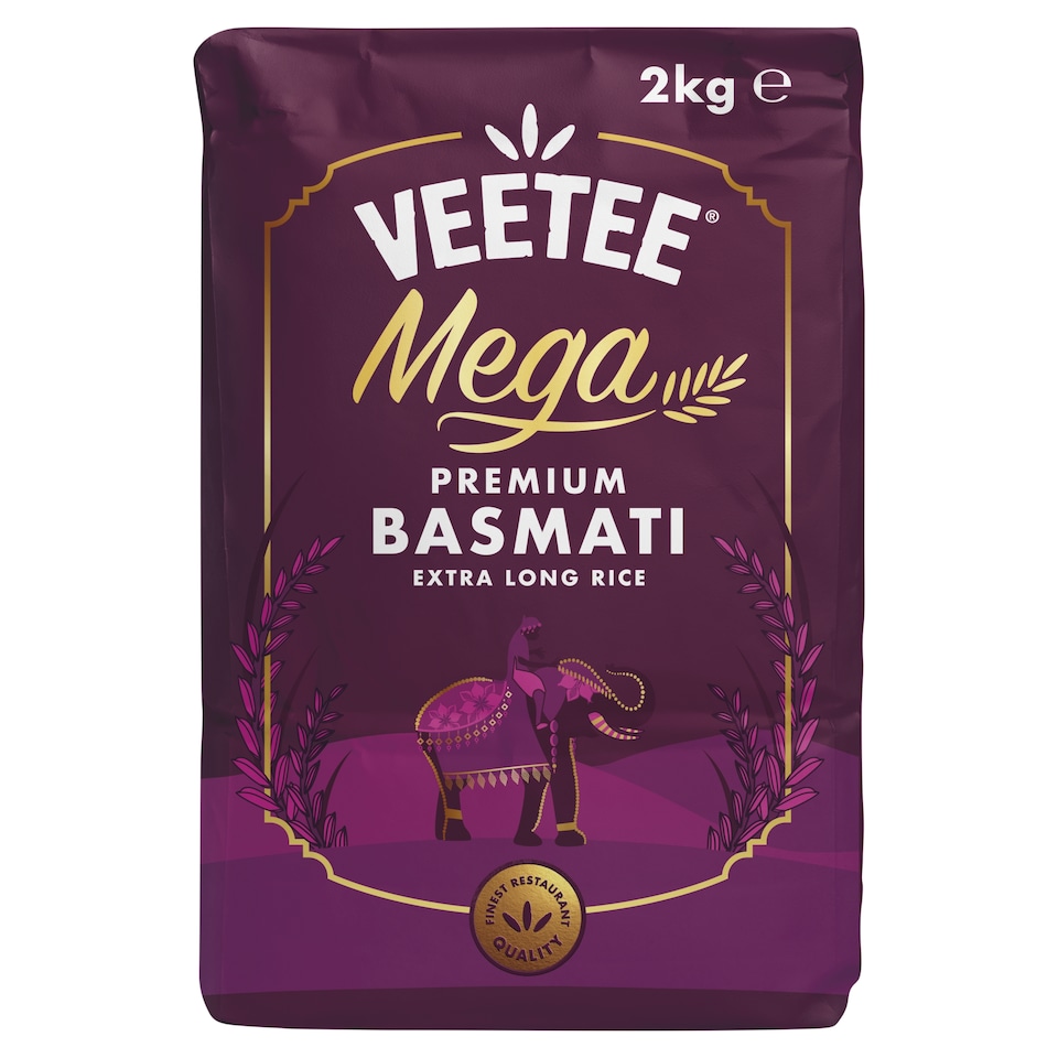 Veetee Mega Premium Basmati Extra Long Rice 2kg