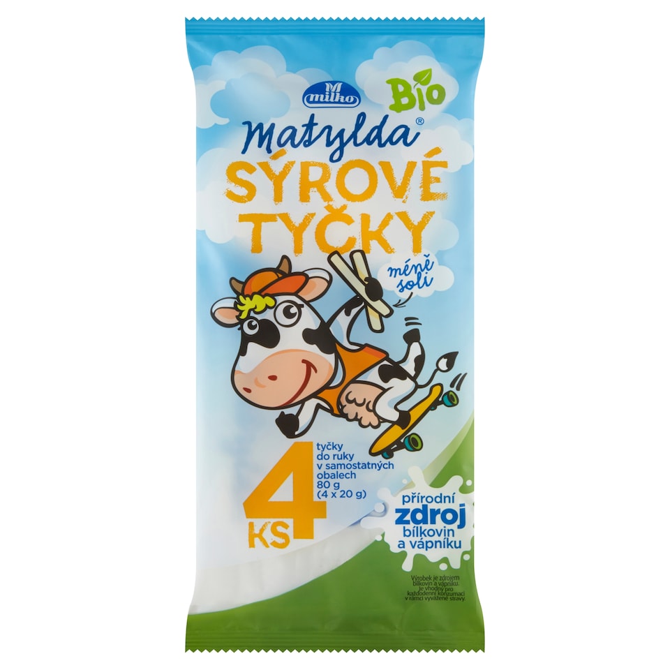 image 1 of Milko Matylda Organic Cheese Sticks 4 x 20g (80g)