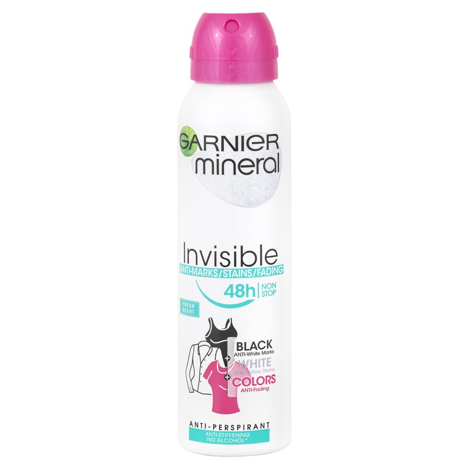 Garnier Mineral Quick Dry Invisible Black White Colors 48 h Fresh Aloe Spray 150 ml