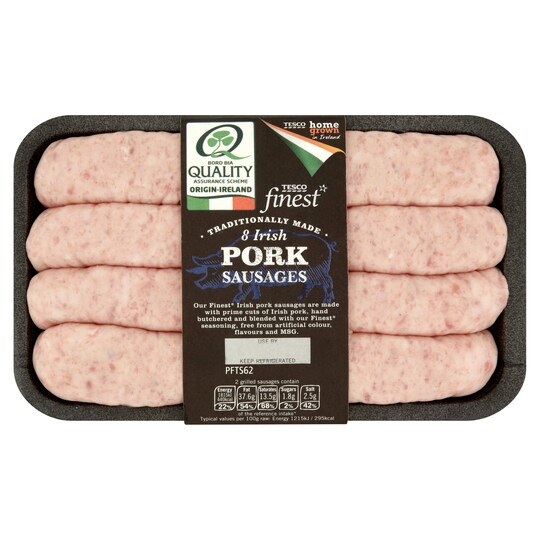 Tesco Finest Irish Sausages 600G Tesco Groceries