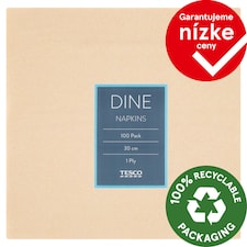 Tesco Obrúsky 1 vrstvové 30 cm 100 ks