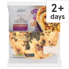 Tesco Finest 2 mini Chilli and Coriander Naans