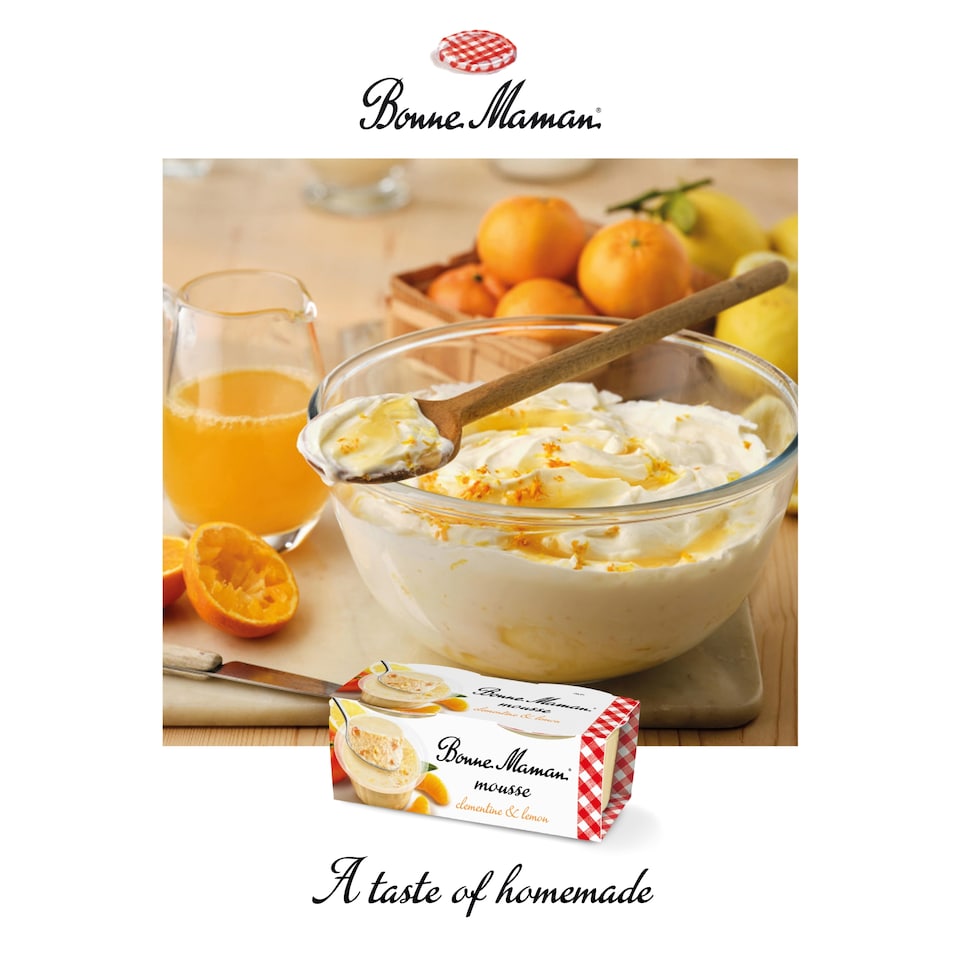 image 1 of Bonne Maman Clementine & Lemon Mousse Dessert 2x70g