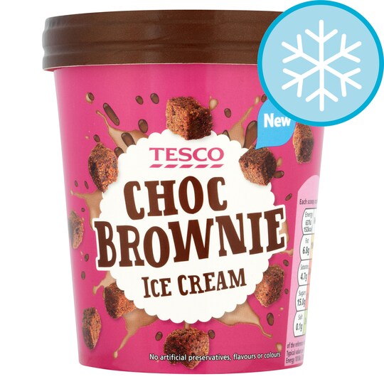 Tesco Chocolate Brownie Ice Cream 480Ml Tesco Groceries