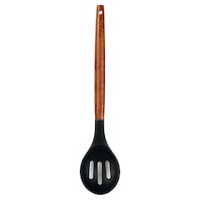 Go Cook Acacia Silicone Slotted Spoon Black