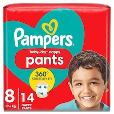 Pampers Baby Dry Pants Size 8 Carry Pack 14 Nappies