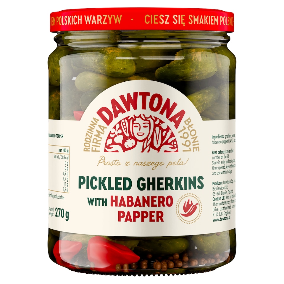 Dawtona Pickled Gherkins With Habanero Pepper 520G