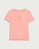 image 4 of F&F Girls Cotton Rich Ribbed Palm Tree Embellished T-Shirt in Coral