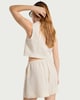 image 3 of F&F Striped Drawstring Co-ord Shorts in Ecru