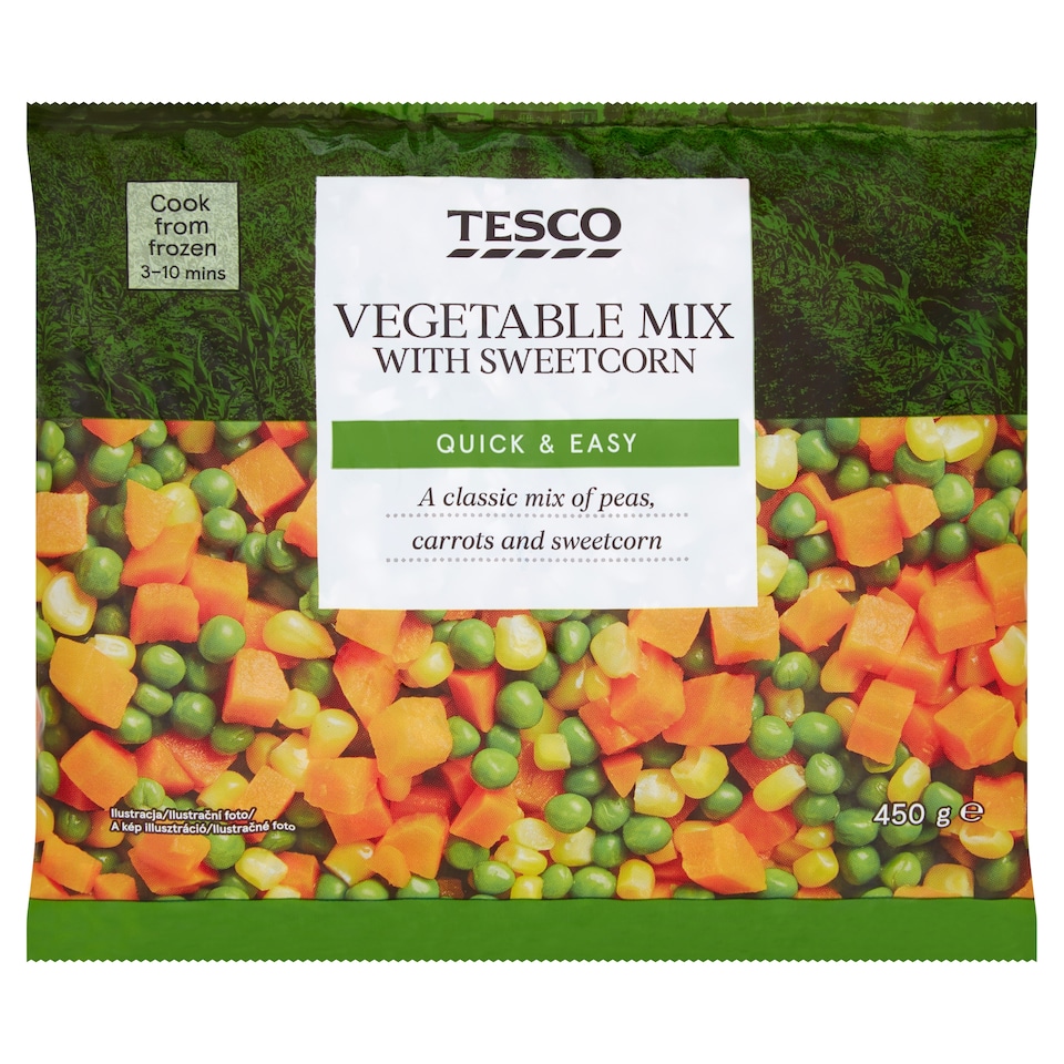 Tesco gyorsfagyasztott zöldségkeverék csemegekukoricával 450 g