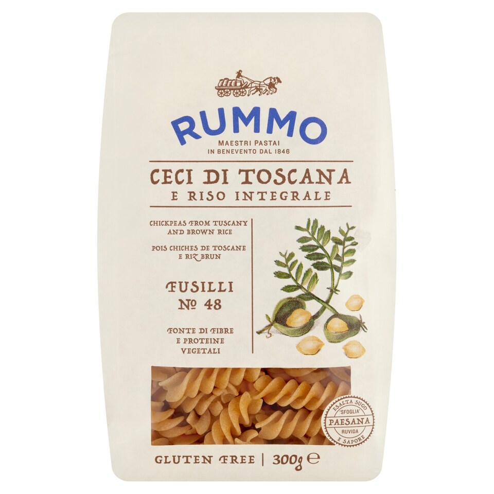 Rummo Fusilli Dry Pasta Made from Chickpeas and Brown Rice 300 g