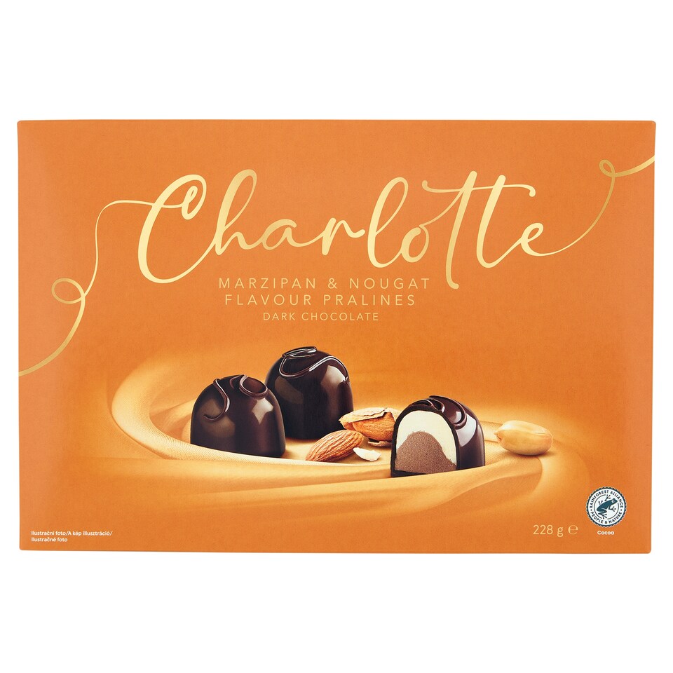 Charlotte Čokoládové bonbóny formované s náplní s nugátovou a marcipánovou příchutí 228g