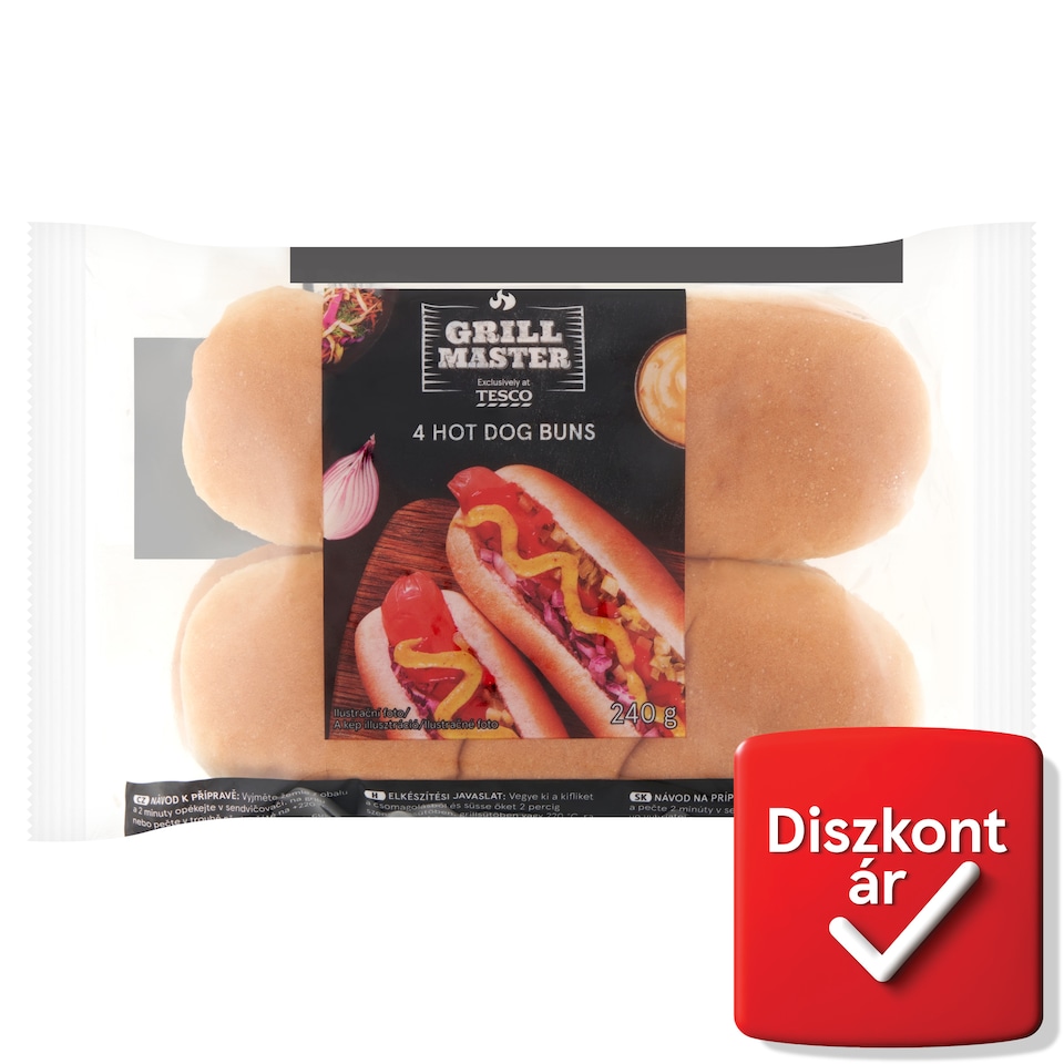 Grill Master hot-dog kifli 4 x 60 g (240 g)