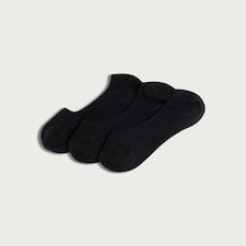 F&F Active 3-Pack Cotton Rich Ventilated Shoe Liners in Black