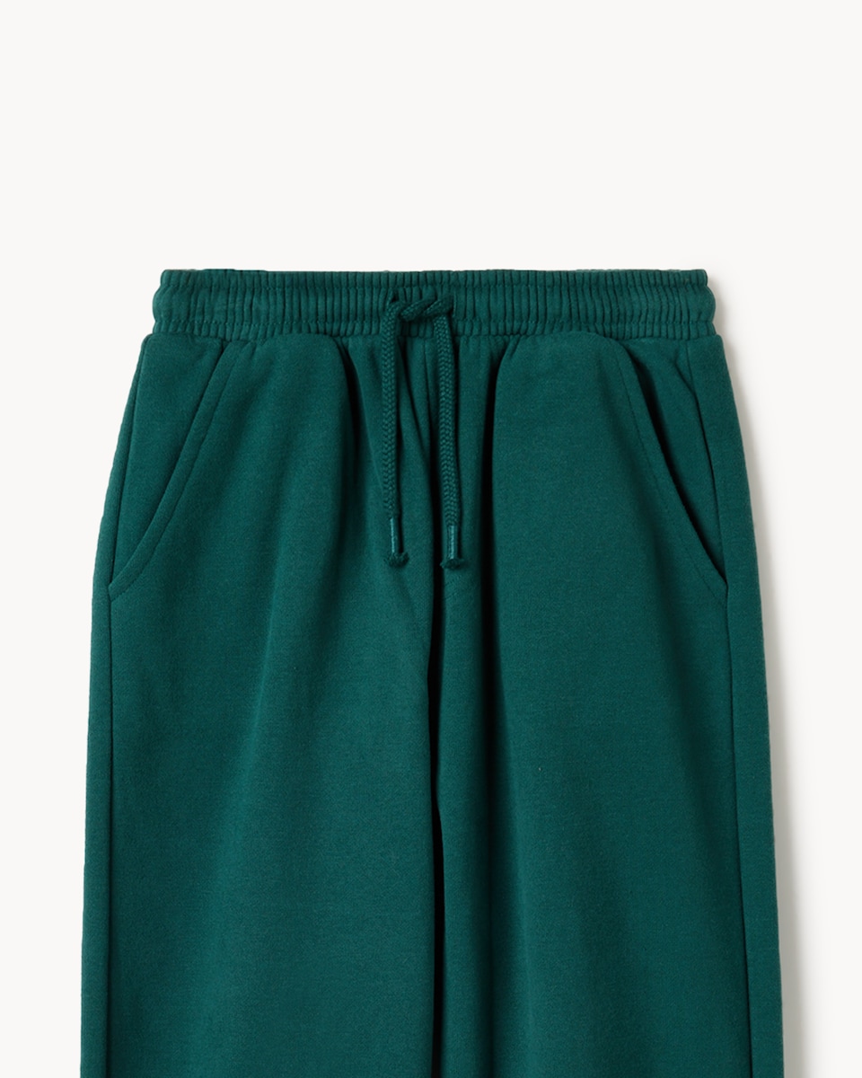 image 1 of F&F Boys Cotton Rich Vehicle Print Sweatshirt and Joggers Set in Green