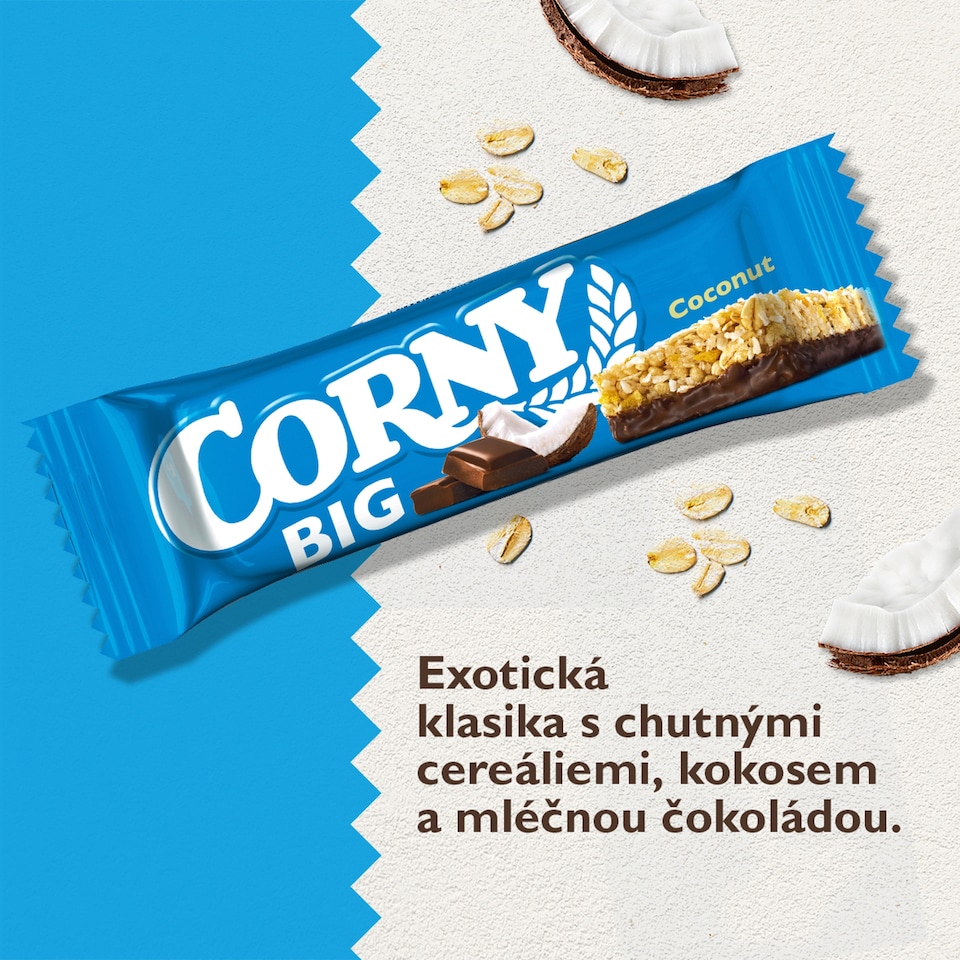 Obrázek 1 pro produkt Corny BIG cereální tyčinka kokos v mléčné čokoládě 50g