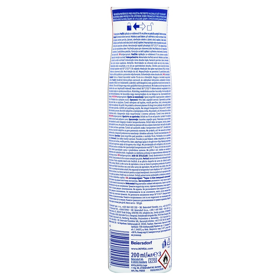 image 1 of Nivea Black & White Invisible Authentic Antiperspirant Spray 200ml