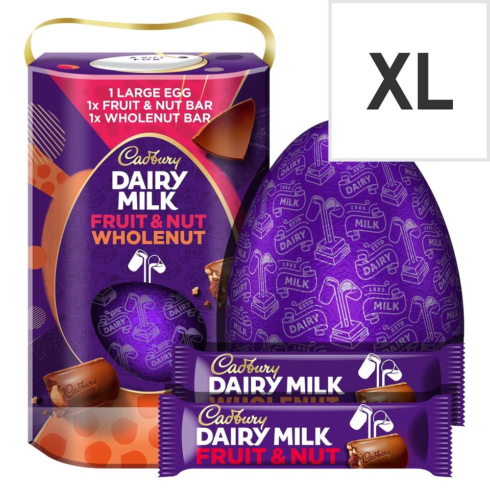 image 1 of Cadbury Dairy Milk Fruit & Nut Chocolate Easter Egg 249g