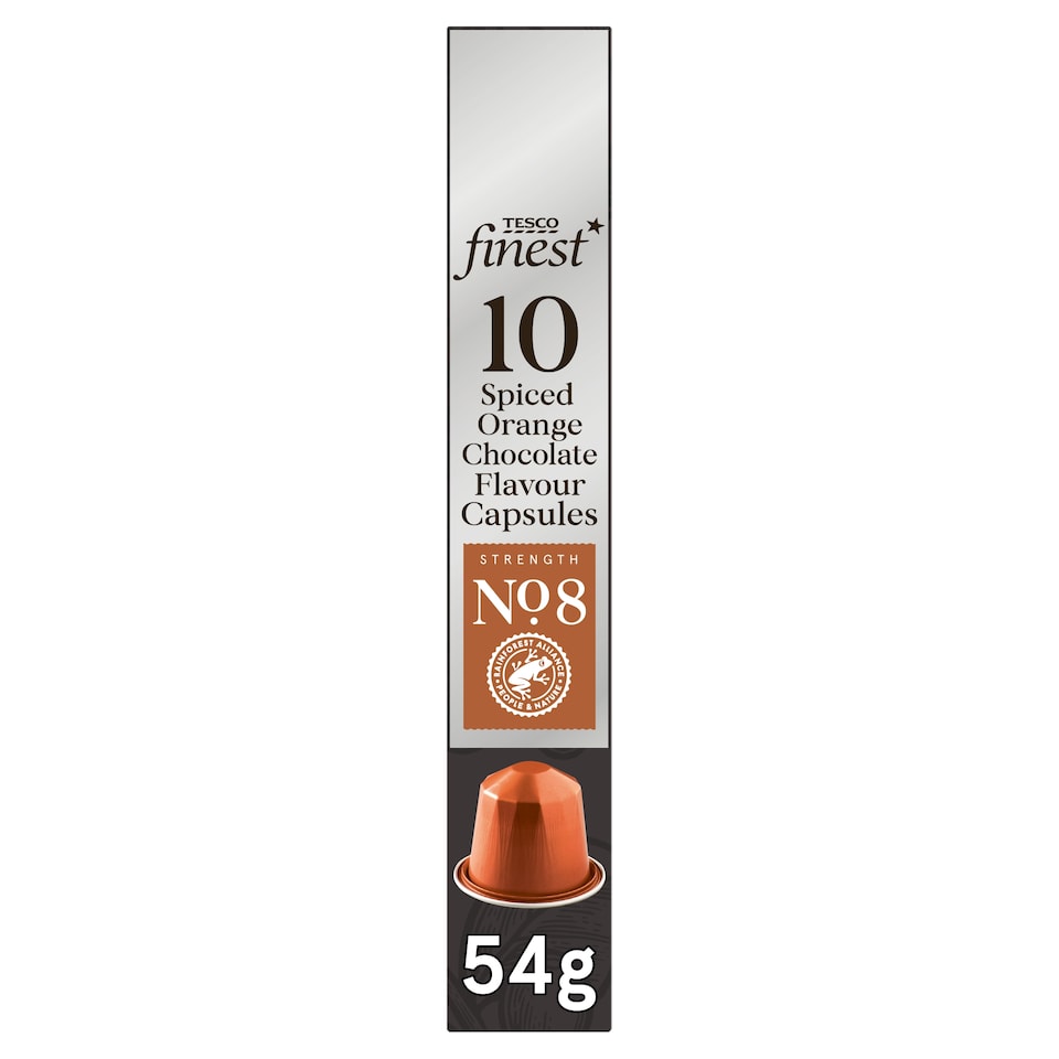 Tesco Finest 10 Spiced Orange Chocolate Flavour Capsules 54g