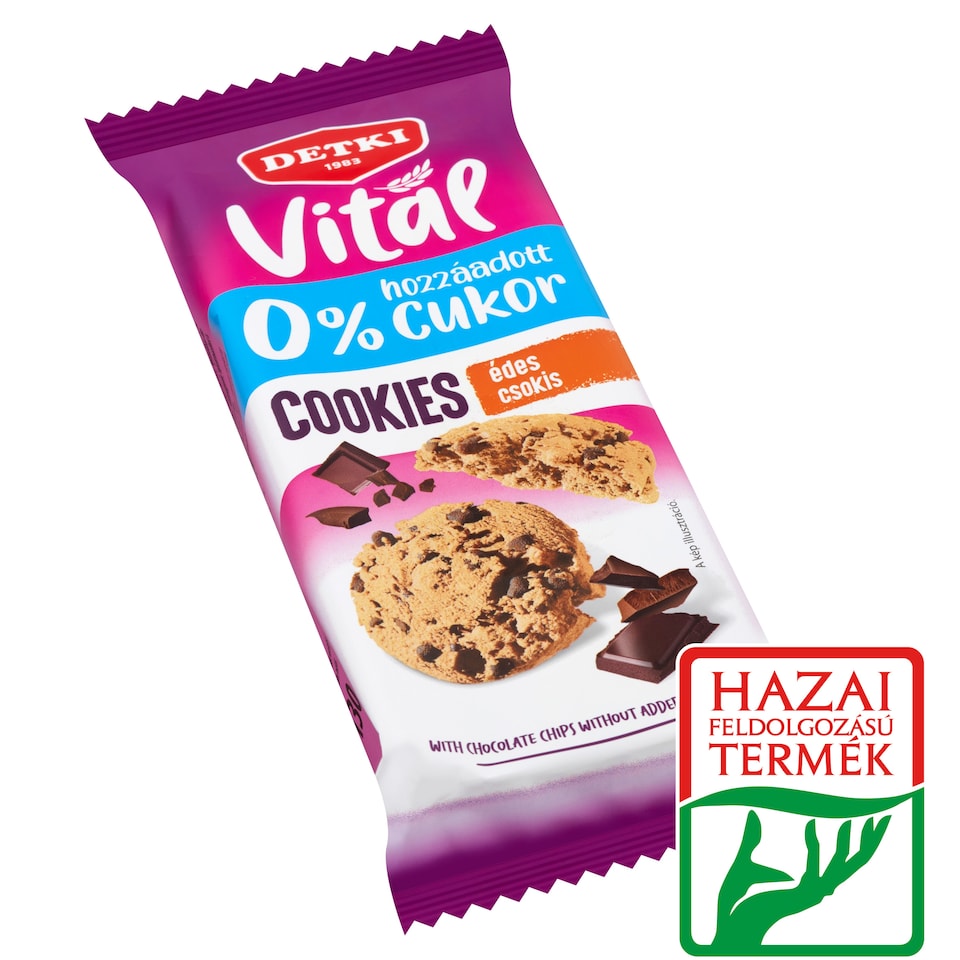 Detki Vital omlós keksz csokoládé darabokkal és édesítőszerekkel, cukor hozzáadása nélkül 130 g