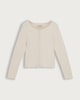 image 4 of F&F Ribbed Button Front Loungewear Cardigan in Stone