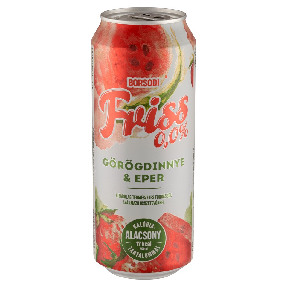 Borsodi Friss 0,0% Watermelon-Strawberry Fruit Flavored Drink&Non-Alcoholic Light Beer Mixture 0,5 l