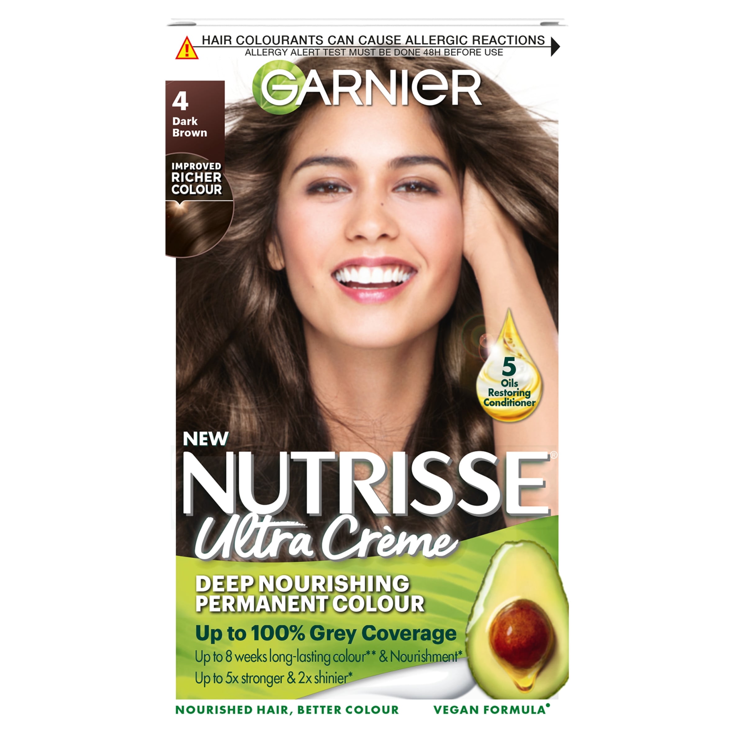 Garnier Nutrisse Creme Permanent Hair Colour - Dark Brown 4