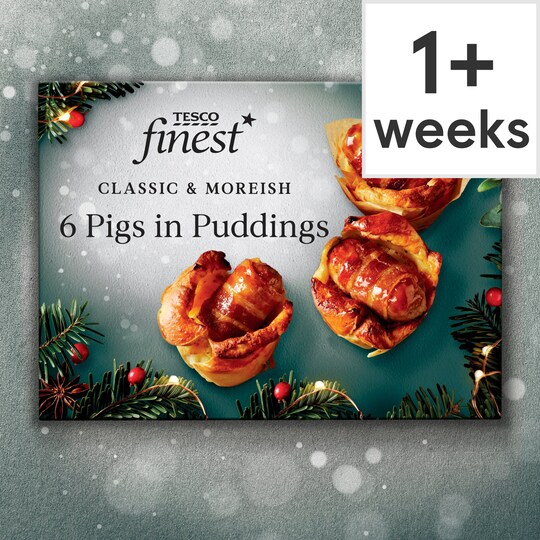Tesco Finest 6 Pigs In Blankets Y/Shir Puddings 180G Tesco Groceries