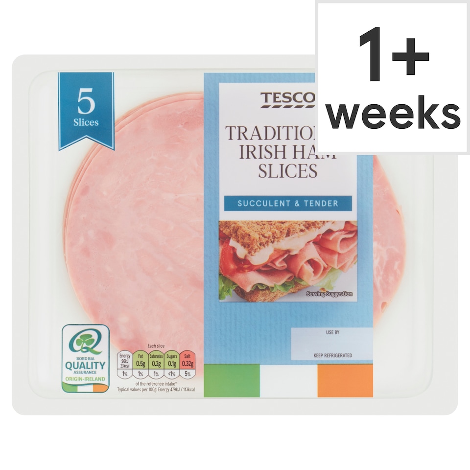 Tesco Traditional Irish Ham Slices 100G