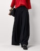 image 4 of F&F Wrap Front Pinstripe Wide Leg Trousers in Navy