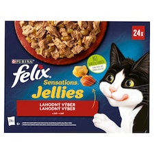 Felix Sensations Jellies Pouches for Cats Beef, Chicken, Duck, Lamb in Jelly 24 x 85 g