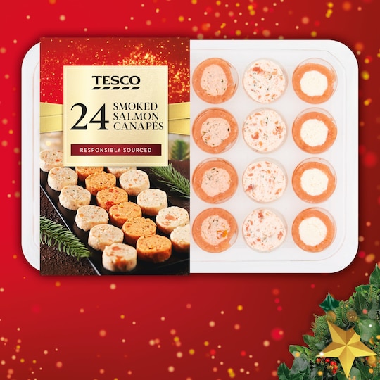 Tesco 24 Smoked Salmon Canapes 200G Tesco Groceries