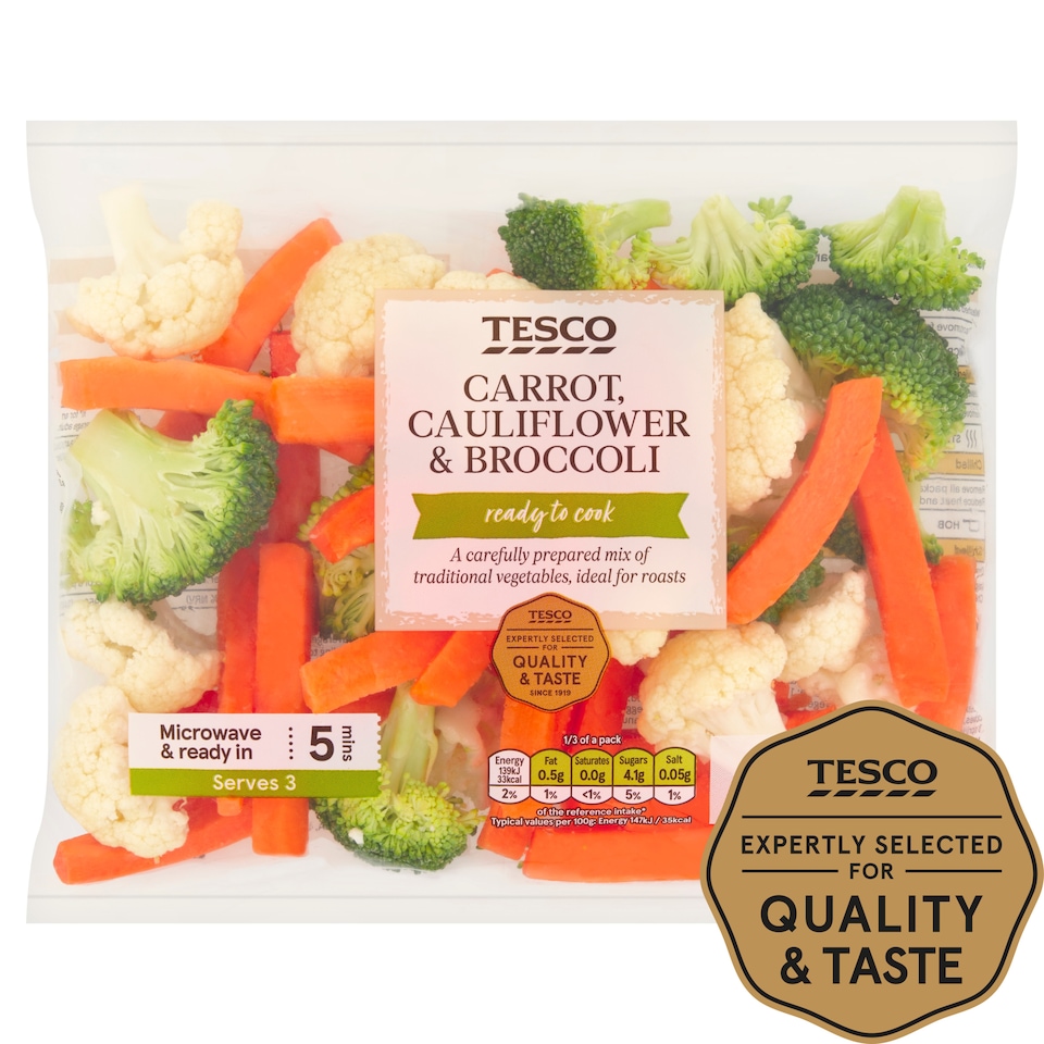 Tesco Carrot Cauliflower And Brocc 300G