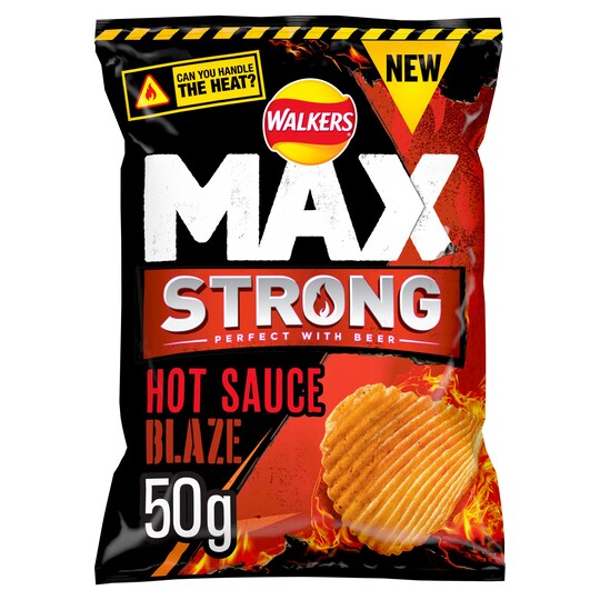 Walkers Max Strong Hot Sauce Blaze Crisps 50G Tesco Groceries