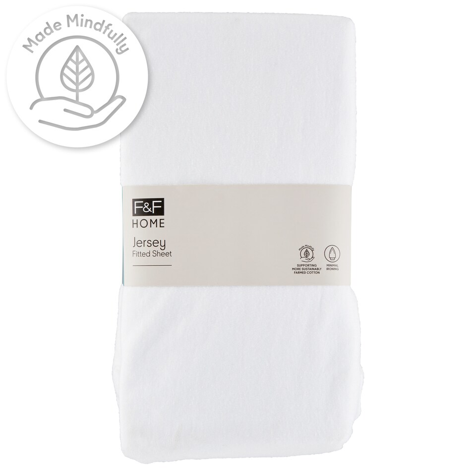 F&F Home Easy Care Jersey White gumis lepedő 160 x 200 x 25 cm