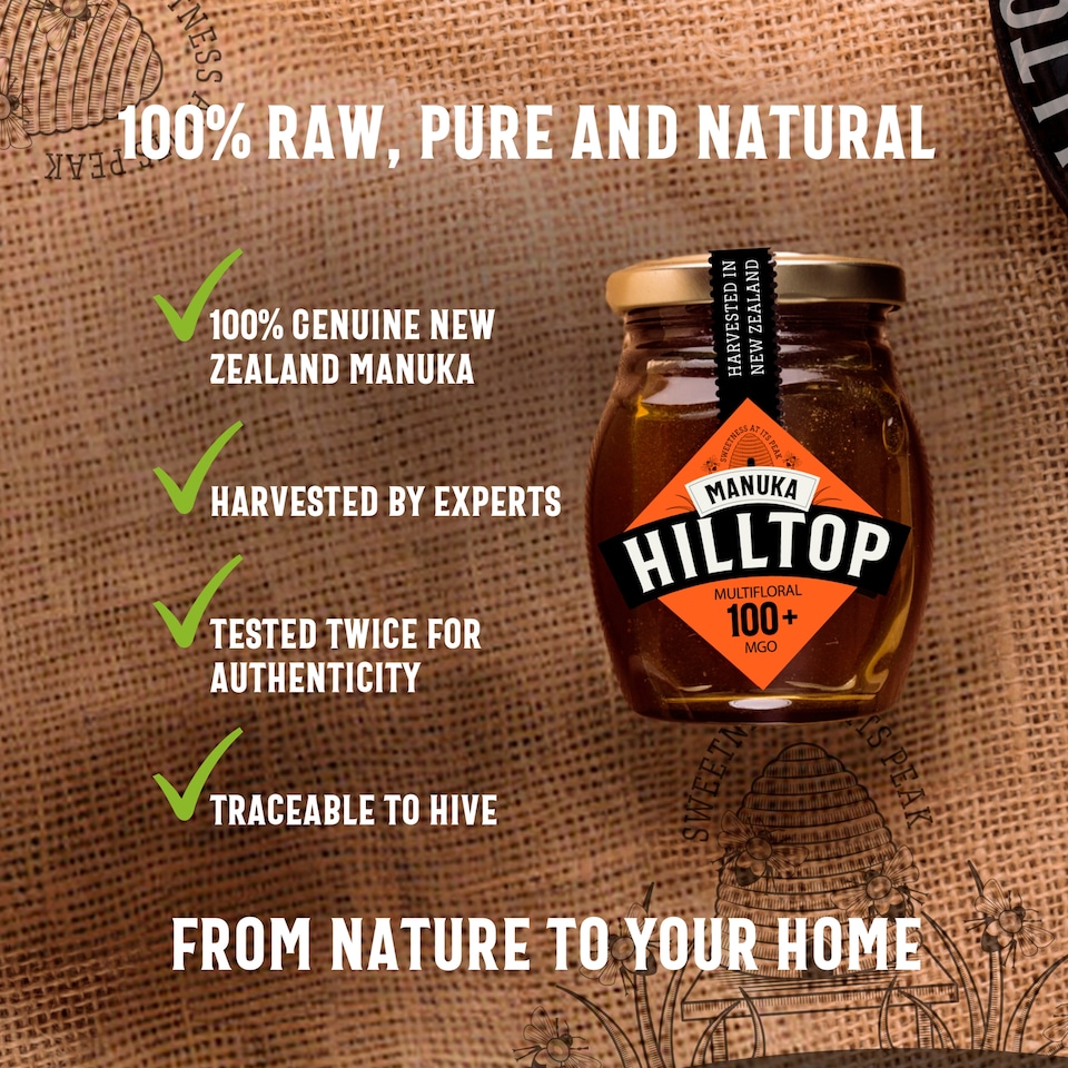 image 1 of Hilltop Premium Manuka 100+ Mgo Honey Of New Zealand 225G