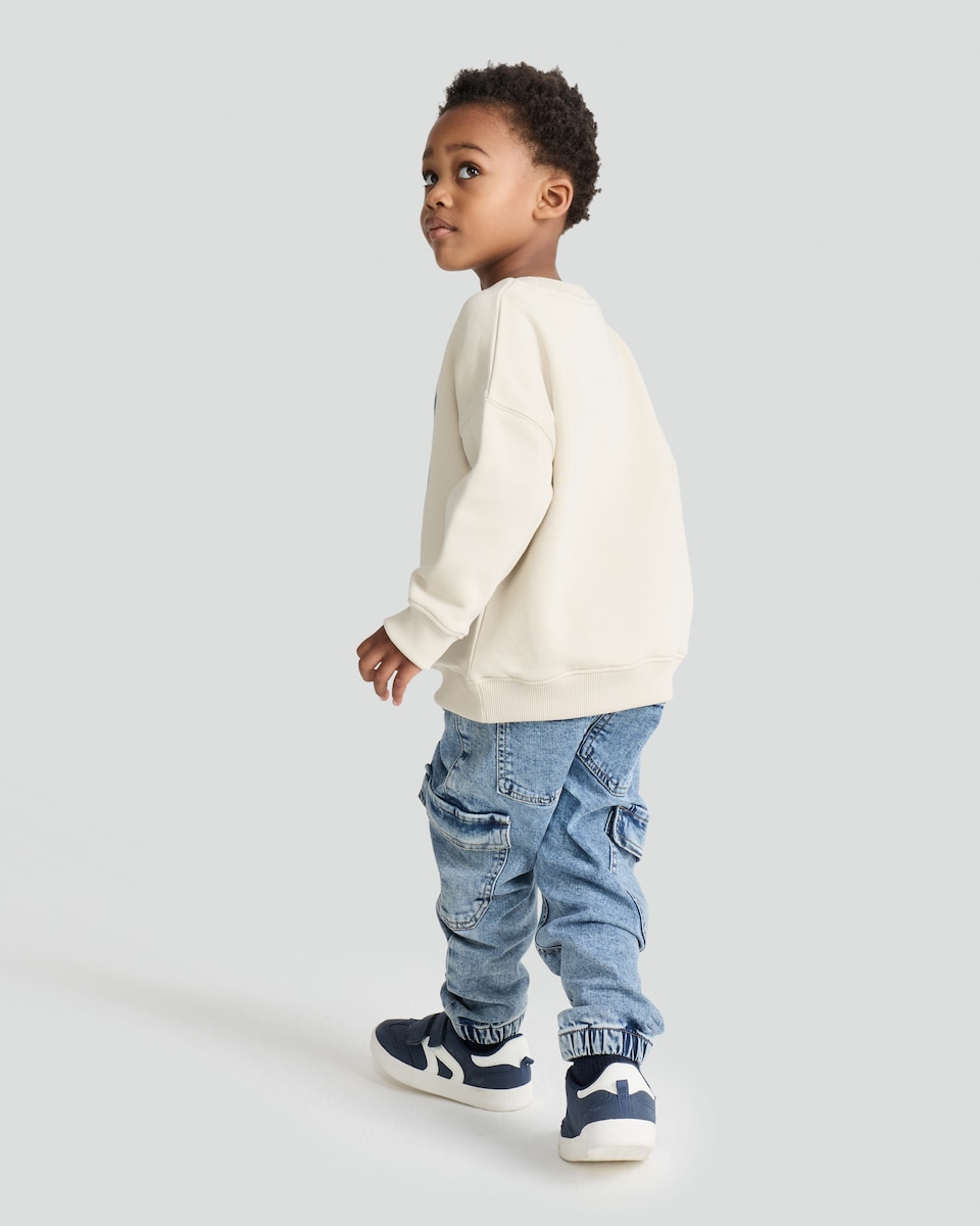 image 1 of F&F Boys Cotton Rich Rodeo Days Arizona Slogan Sweatshirt in Cream