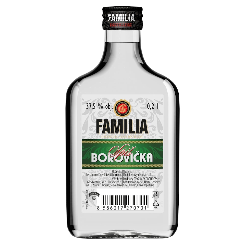 Gas Familia Spiš borovička 37,5% 0,2 l