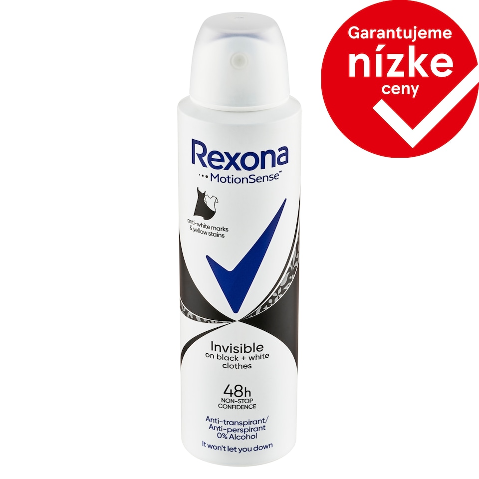 obrázok 1 z Rexona Invisible Black and White Antiperspirant sprej 150 ml