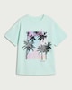image 4 of F&F Girls Pure Cotton Bali Print T-Shirt in Green