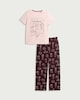 image 4 of F&F Pure Cotton Weekend Print Pyjama Set in Multi Purple