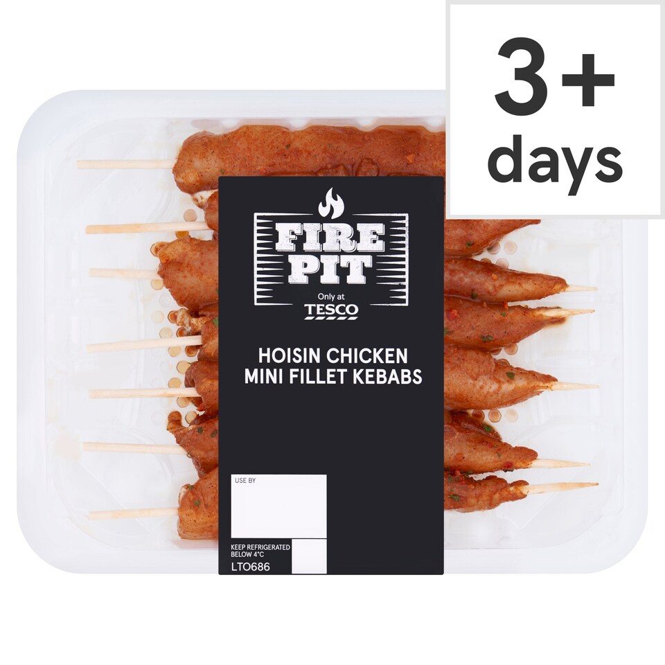 Tesco Fire Pit Hoisin Chicken Kebabs 300g