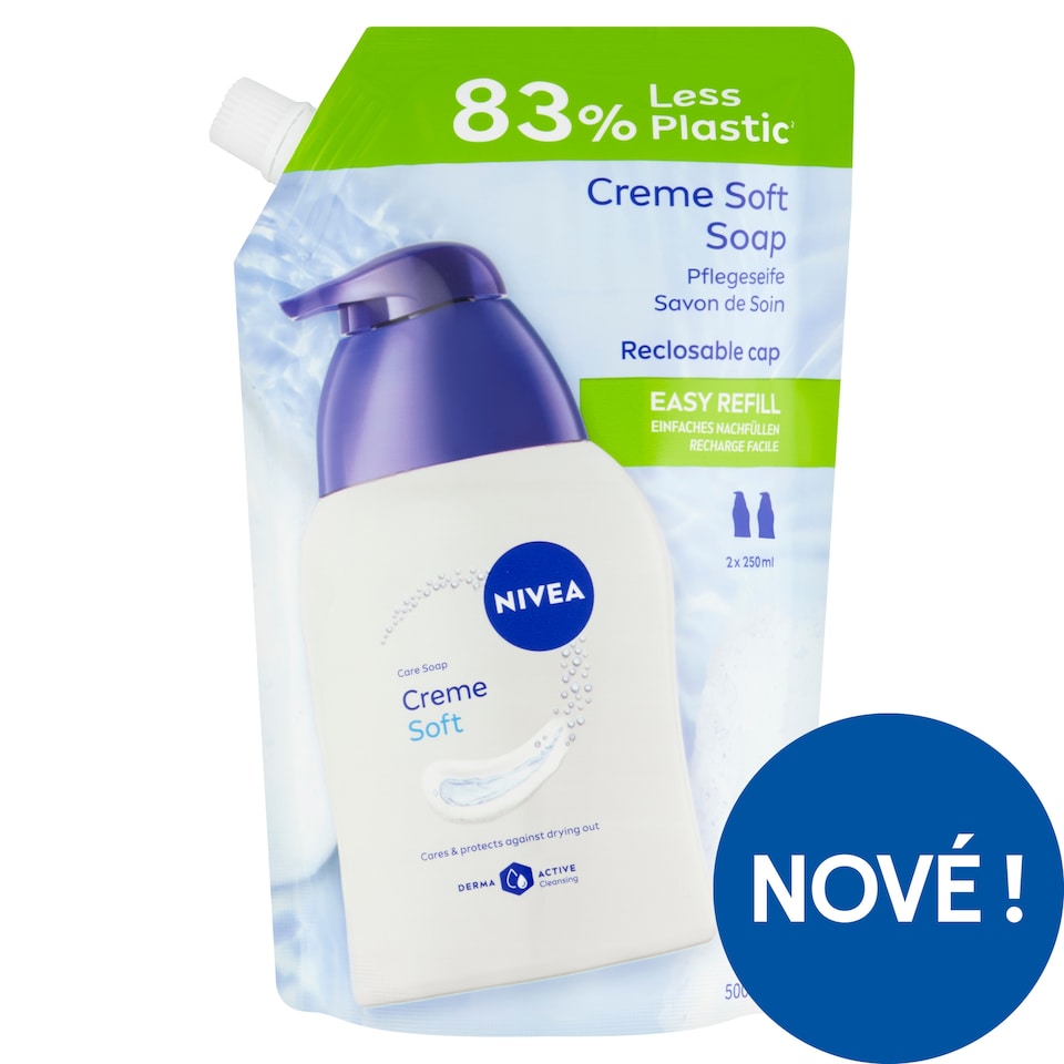 Obrázek 1 pro produkt Nivea Creme Soft Krémové tekuté mýdlo náhradní náplň 500ml